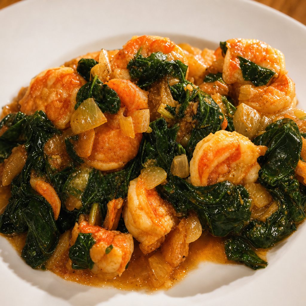 45. King Prawn Saag.